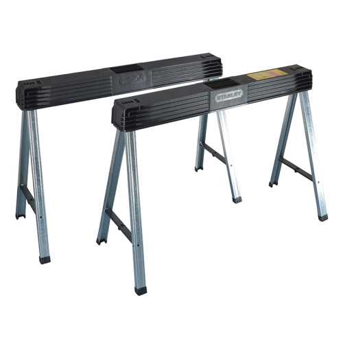 Folding Metal Leg Sawhorses (Twin Pack)