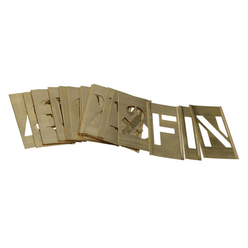 Set of Brass Interlocking Stencils - Letters 2in