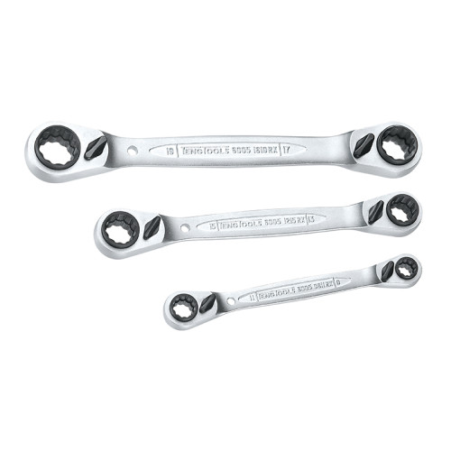 Multi Ratchet Ring Spanner Set of 3 8-19mm