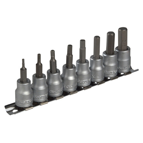 M3811 Socket Clip Rail AF Hex Set of 8 3/8in Drive