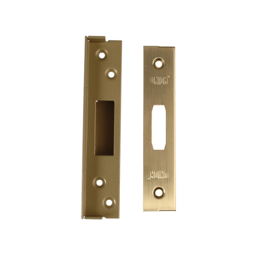 StrongBOLT 2100 Mortice Deadlock Rebate Kit 25mm Polished Brass Box