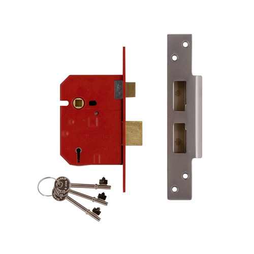 2234E 5 Lever BS Mortice Sashlock Plated Brass Finish 79.5mm 3 in Visi