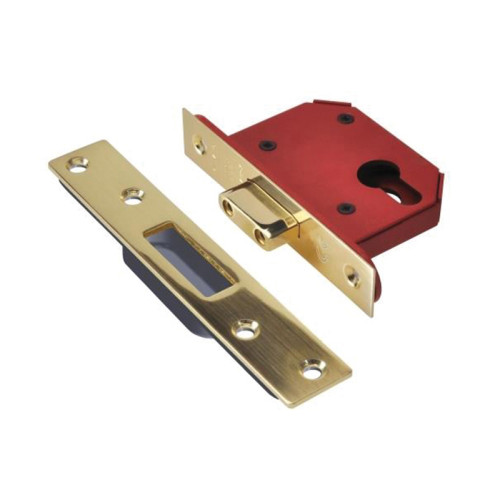 StrongBOLT 21EU EUS-PB-2.5 Euro Deadlock Plated Brass 68mm 2.5in