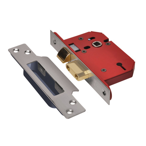 StrongBOLT 2203S 3 Lever Mortice Sashlock Polished Brass 81mm 3in Visi