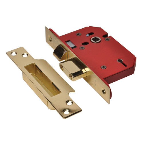 StrongBOLT 2205S 5 Lever Mortice Sashlock Polished Brass 68mm 2.5in Visi