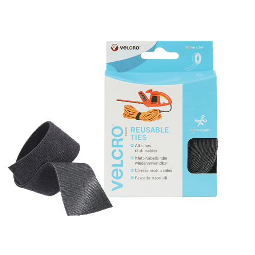 VELCRO® Brand ONE-WRAP® Reusable Ties 30mm x 5m Black