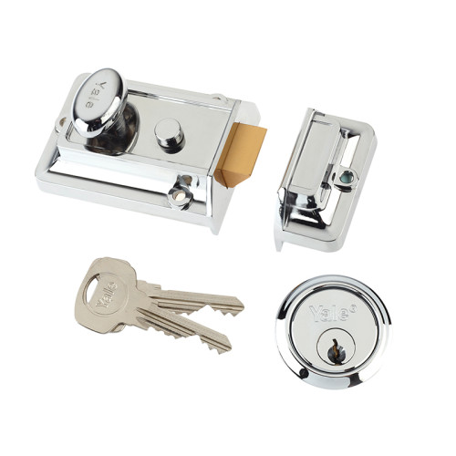 P77 Traditional Nightlatch 60mm Backset Chrome Finish Visi