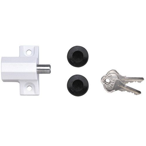 P114 Patio Door Lock White Finish Visi-pack