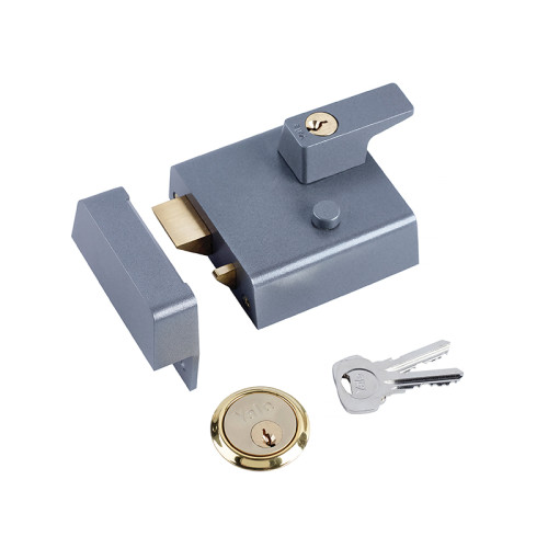 P1 Double Security Nightlatch 60mm Backset Brasslux Finish Visi