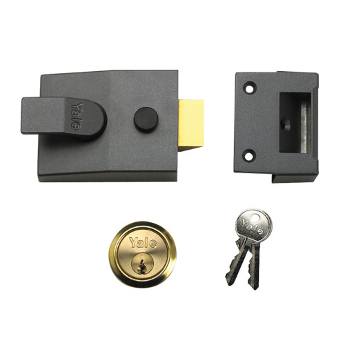 88 Standard Nightlatch 60mm Backset DMG Finish Satin Chrome Cylinder Box