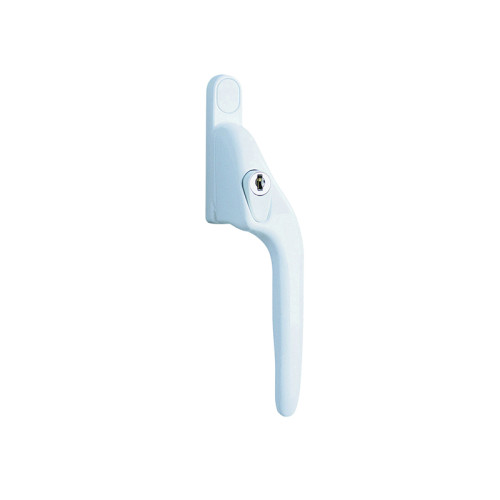 White Offset Locking PVCu Window Handle Right