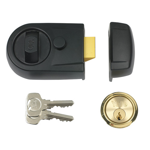 Y3 Nightlatch Modern 60mm Backset Black Finish Visi