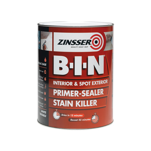 B.I.N® Primer, Sealer & Stain Killer Paint White 500ml